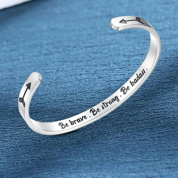 Titanium Steel Engraved Bracelet for Women Men Stylish Durable Bangle for Birthday Graduation Friendship Anniversary