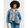 thumbnail image 4 of Jessica Simpson Women's Swing Denim Jacket with Back Pleat, Sizes XS-XL, 4 of 8