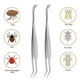 thumbnail image 2 of EeaseMX 2 pinzas de acero inoxidable para pulgas, piojos y garrapatas para mascotas, gatos y perros (plateadas), 2 of 7