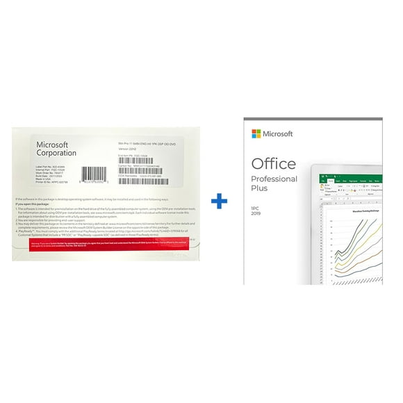 Microsoft Windows 11 PRO (DVD) and Office 2019 Pro Plus (DVD)