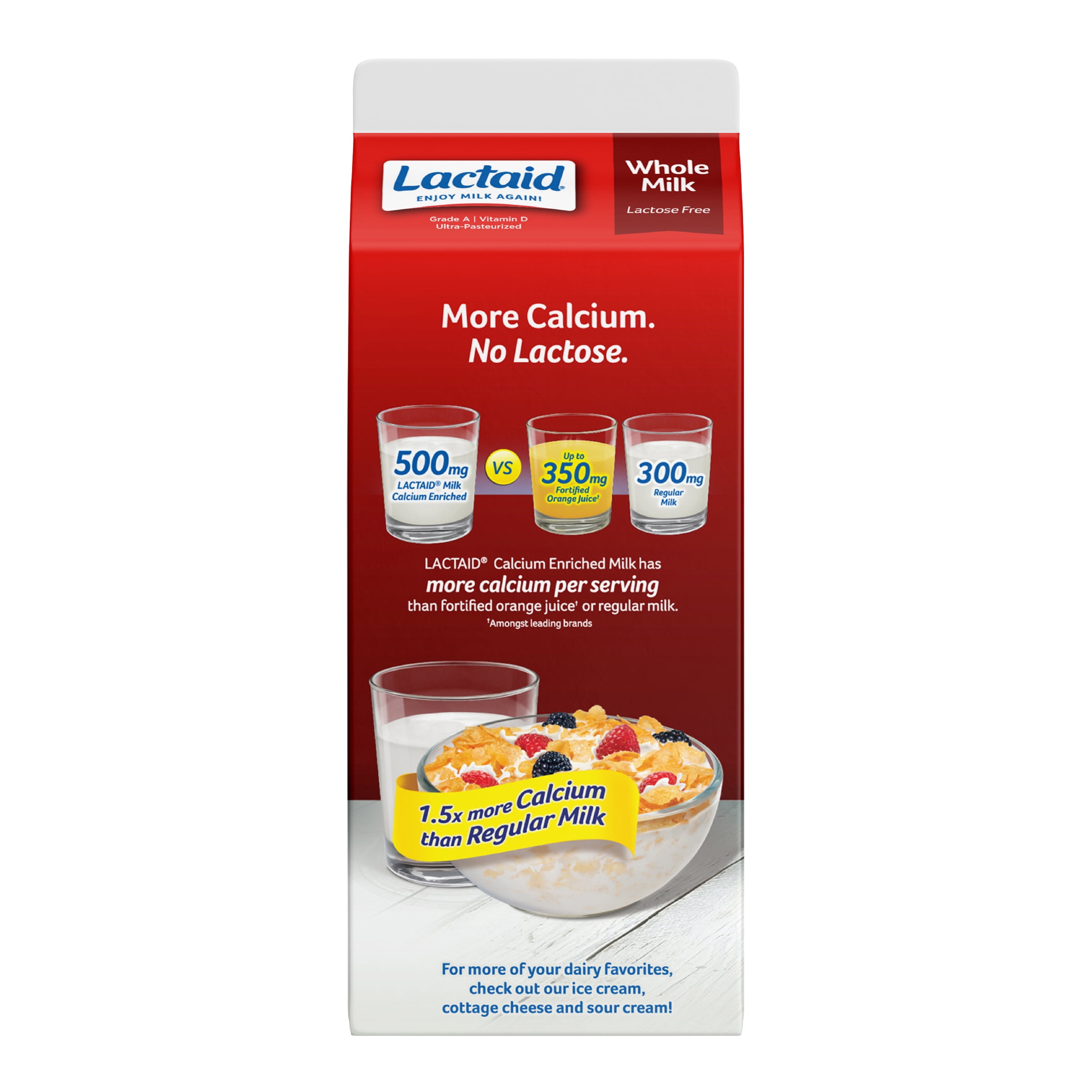Lactaid Whole Milk, Calcium Enriched, 64 oz