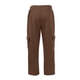 thumbnail image 6 of Domuza Mens Cargo Sweatpants Straight Wide Leg Baggy Pants Drawstring Elastic Waist Jogger Sweatpant Stretch Trouser with Pockets, 6 of 8
