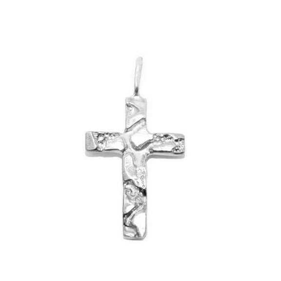 .925 STERLING SILVER CROSS NUGGET CHARM PENDANT!!