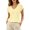 Yellow, variant on T Shirts for Women Summer Cap Short Sleeve V Neck Relaxed Fit Plain Tshirts Casual Basic Tee Shirt