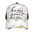 thumbnail image 2 of Picia Home Sweet Home Floral Pattern Trucker Hat,Baseball Cap,Sun Protection Cap,Stylish Headwear,Leisure Cap,Outdoor Sports Cap, 2 of 7