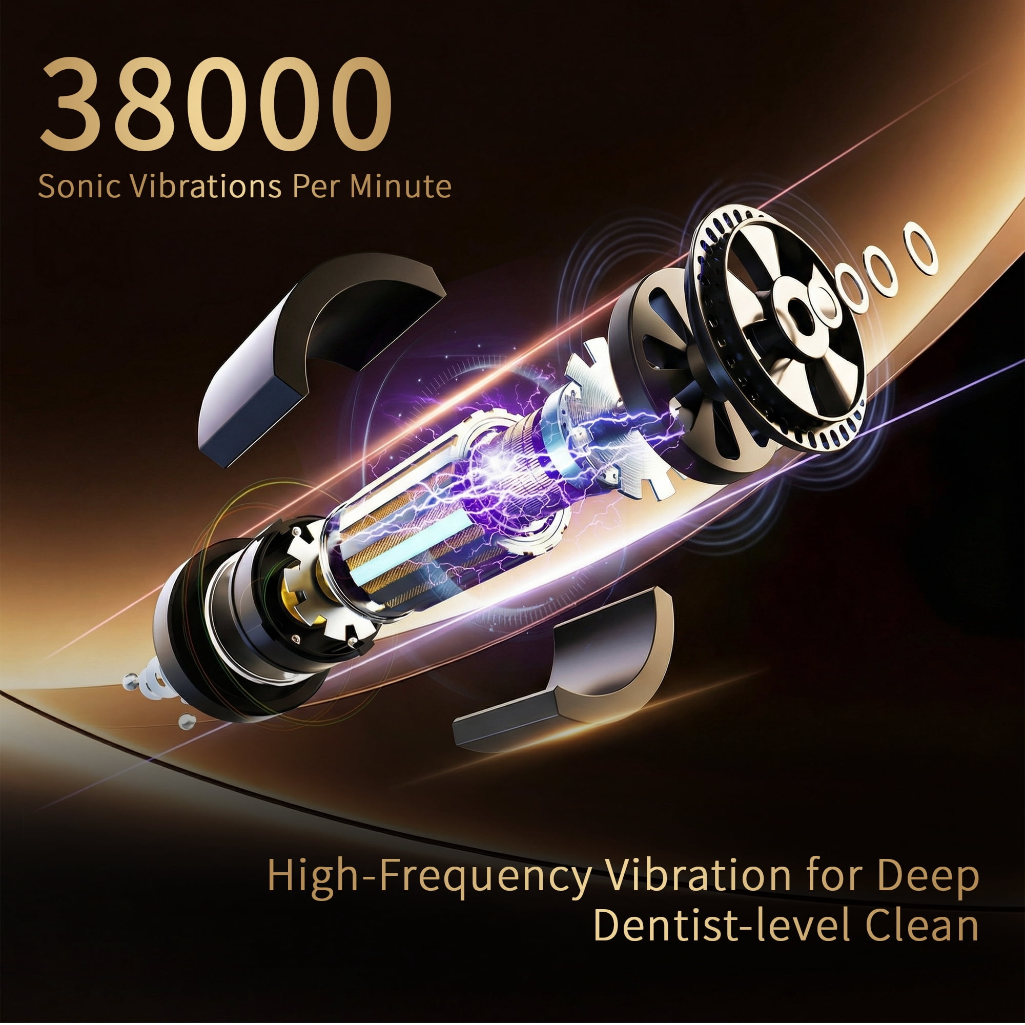GUFICLE Sonic Electric Toothbrush Set, 70-Day Battery Life with 4 Replacemen Brush Heads, Black