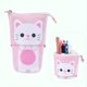 thumbnail image 1 of Transformer Stand Store Portalápices Canvas+PU Cartoon Cute Cat Telescopic Pencil Pouch Bag Papelería Pen Case Box con cierre de cremallera 7.5 x 4.9 x 3.0inch/4.1x 3.0inch, 1 of 2
