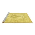 thumbnail image 2 of Ahgly Company Machine Washable Indoor Rectangle Medallion Yellow Traditional Area Rugs, 7' x 10', 2 of 4