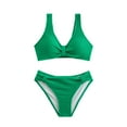 thumbnail image 4 of Women High Waisted Bikini Sets Tummy Control Swimsuits Color Block Two Piece Drawstring Bathing Suit Gibobby(M,Light Green), 4 of 5