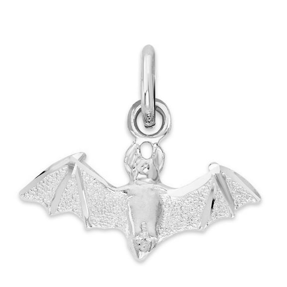 Golden Fire Sterling Silver Bat Charm - Animal Jewelry Gifts for Her