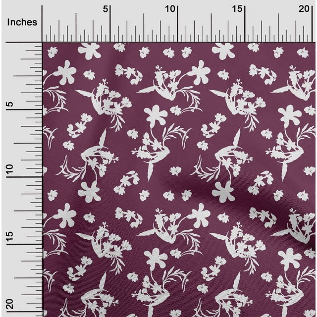oneOone Cotton Poplin Purple Fabric Florals Craft Projects Decor Fabric Printed By The Yard 56 Inch Wide