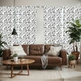 thumbnail image 2 of Ambesonne Abstract Window Curtains, Leaves on Vines Nature, Each 28" W x 84" L, White and Grey, 2 of 5