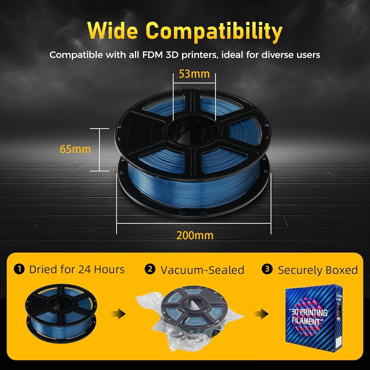 Rapid PETG 3D Printer Filament 1.75mm Metallic Bright Gold 1KG Spool, High Speed Printing up to 600mm/s, Excellent Layer Adhesion, Dimensional Accuracy +/- 0.02mm, Tangle-Free