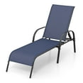 thumbnail image 1 of Gymax Chaise Longue Inclinable Réglable avec Accoudoirs pour Patio Bleu Marine, 1 of 4