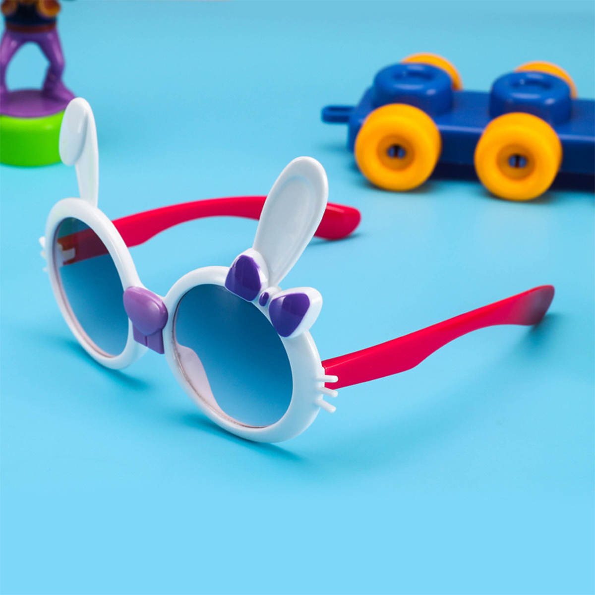 Children Sunglasses Girls Boys Cute Anti-UV Rabbit Ear Sunglasses Outdoor Beach Protective Sunglasses - image 3 of 6