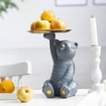 thumbnail image 3 of Sosteniendo La Bandeja de Almacenamiento, Lindo Oso Esculturas de Animales Llaves de Resina de Dulces Joyas Pendientes Titular Inicio Sala de Es Gris BLESIY bandeja de frutas, 3 of 7
