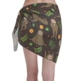 thumbnail image 2 of Disketp Sloth Doing Yoga Women Swimsuit Cover Up Short Chiffon Summer Beach Sarong Bikini Wrap Skirt Bathing Suit, 2 of 7