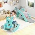 thumbnail image 2 of Patiojoy 5 in 1 Toddler Slide Rocking Toy Rocking Horse Playset with Slide Basketball Hoop Ring Toss Game Bule, 2 of 9