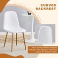 thumbnail image 5 of Hi loPres 36.6-Inch Round Glass Dining Table Set for 4, Modern Gold Metal Legs with White Fabric Chairs, 5-Piece Kitchen Room Furniture, 5 of 10