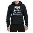 thumbnail image 2 of Wild Bobby,Papa The Man The Myth The Legend Best Daddy Father Gift, Father's Day, Unisex Graphic Hoodie Sweatshirt, Black, Small, 2 of 3
