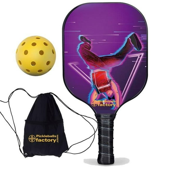 Pickleball Factory PB00025-9-G Rackets Pickleball - Hip-Hop Artists Best Pickleball Racquets, Best Indoor Pickleballs Quiet Pickleball Balls, Glassfiber Graphite
