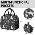 thumbnail image 6 of Womens Black and White Halloween Elements Pattern Lunch Box for Work,Insulated Lunch Bag for Women,Loncheras Para Mujer,Leakproof Adult Lunch Bag for Work,Beach,Travel,Picnic,Camping, 6 of 7
