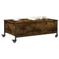 thumbnail image 2 of vidaXL Table Basse avec Roues Chêne Fumé 91x55x34 cm Bois Manufacturé, 2 of 5