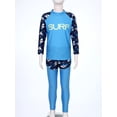 thumbnail image 5 of Jhaoyu Girls Swimsuits 3 Pieces Long Sleeve Rash Guard Set Quick Dry Bathing Suits UPF 50+ Swimwear Blue M, 5 of 7