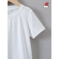 thumbnail image 5 of Girls' Summer Short Sleeve T-Shirt with "Alphabet Reading Deer" Print, Christmas Themed, Casual Knit Fabric, Cotton, Round Neck, Cartoon Pattern, Regular Fit - Pink, 5 of 6