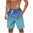 thumbnail image 2 of Sentmoon Mens Athletic Shorts Lightweight Summer Loose Elastic Waist Golf Shorts Drawstring Bee Print Gradient Color Pajama Shorts with Pockets 2025 Activewear for Sports Running Blue M, 2 of 5