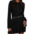 thumbnail image 2 of ZAXARRA Nouvelle Robe de Soirée de Style Élégant Manches Longues Col Rond Arrière Coupe A-Ligne Mini Robe de Soirée Robe de Soirée, 2 of 5