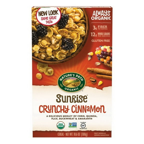 Nature's Path Organic Sunrise Crunchy Cinnamon Cereal, 10.6 oz (Pack of 12), Gluten Free, Non-GMO