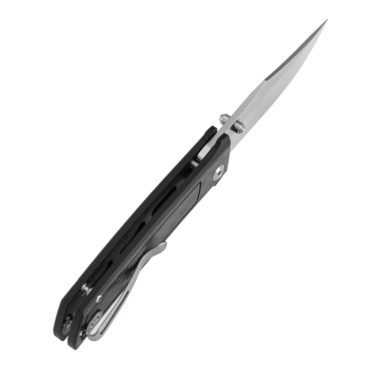 Tenable Bison Folding Knife 3.24'' Stonewashed Nitro V Blade,Carbon Fiber-G10 Handle,B2108A4
