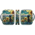 thumbnail image 3 of Xixirimido Quilted Bible Cover Bible Case for Women, Large Bible Carrying Case with Handle, Bible Study Supplies & Christian Gift for Women, Stained Glass Cat Sunflower, 3 of 7