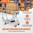 thumbnail image 2 of VEVOR Hydraulic Lift Table Cart, 500lbs Capacity 28.5" Lifting Height, Manual Single Scissor Lift Table with 4 Wheels and Non-slip Pad, Hydraulic Scissor Cart for Material Handling, Gray, 2 of 9