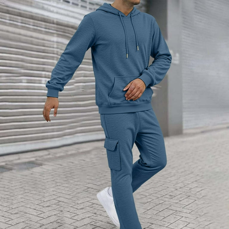 QHRMKOG Pullover Tracksuit for Men Spring Piece Basic Color Full