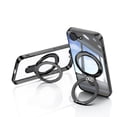 thumbnail image 4 of Allytechgroup Case for Apple iPhone 16e [Compatible with MagSafe], 360° Rotatable Invisible Magnetic Ring  Stand [Camera Lens Protector] Military-Grade Plating Clear Shockproof Phone Cover, Black, 4 of 7
