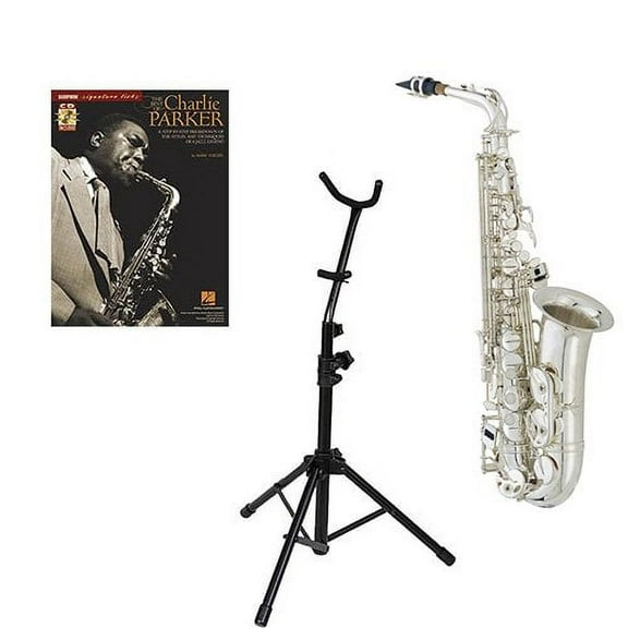 Band Directors Choice Silver Plated Eb E Flat Alto Saxophone Bundle