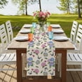 thumbnail image 4 of Pink Blue Hydrangea 36 Inch Table Runner, Spring Summer Botanical Flowers Farmhouse Dresser Scarf Cotton & Linen Tablerunner for Dining/Kitchen Island/Holiday Party Décor Small 13" x 36", 4 of 9