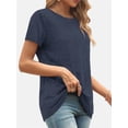 thumbnail image 5 of Womens Loose Fit Tshirts Short Sleeve Summer Tops Casual Workout Yoga Tunic T Shirts Tops, 5 of 6