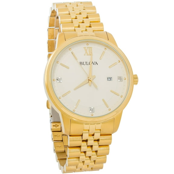 Bulova Classic Men's Diamond Gold-Tone Quartz Watch 97D125