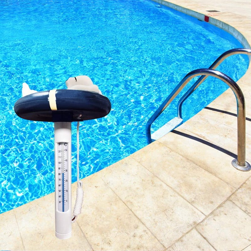 7" Floating Thermometer 68" Rope for Outdoor Fish Pond Swimming Pool Spa Hot Tub 