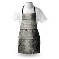 thumbnail image 3 of Dark Grey Apron Ombre Style Grunge Wooden Planks Rustic Timber Oak Wall Rough Texture Image, Unisex Kitchen Bib Apron with Adjustable Neck for Cooking Baking Gardening, Black Pale Grey, by Ambesonne, 3 of 3