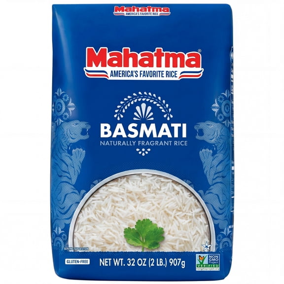 Mahatma Basmati Rice, Fragrant Extra Long Grain Rice, Gluten Free, 2 lb Bag