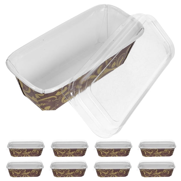 10 moldes desechables de papel para hornear, aptos para microondas, tostadora, freidora de aire y pastel de carne pequeño