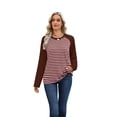thumbnail image 5 of WIHOLL Women's Long Sleeve Shirts Fashion Striped Raglan T-Shirt Casual Loose Fit Crewneck Pullover Top 2026 Fall Sweatshirts for Women, 5 of 9