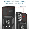 thumbnail image 5 of Rugged for Samsung Galaxy A23 5G Case with Camera Lens Sliding Cover Protective Phone Case with Rotated Ring Holder Stand, Heavy Duty Shockproof Protection Case for Samsung Galaxy A23 5G, Black, 5 of 11