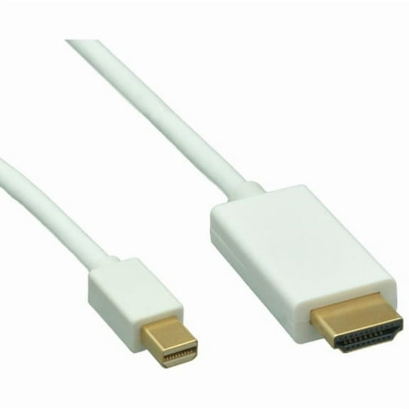 Mini DisplayPort to HDMI Cable 3 Feet, Mini DisplayPort Male to HDMI Male - Mini DP to HDMI Cable, White, CableWholesale