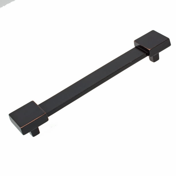 GlideRite 5 Inch Center Square Edge Pull Hardware Handles, Oil Rubbed Bronze, Pack of 25