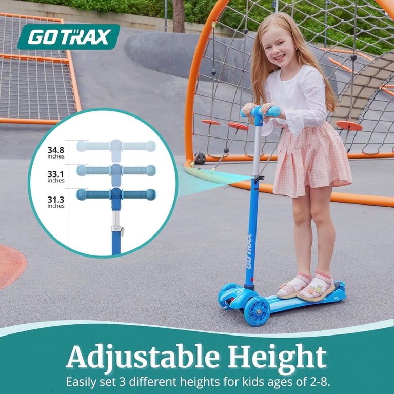 GOTRAX, Kids Kick Scooter, KS1, 3 Wheel with LED Lighted, Blue